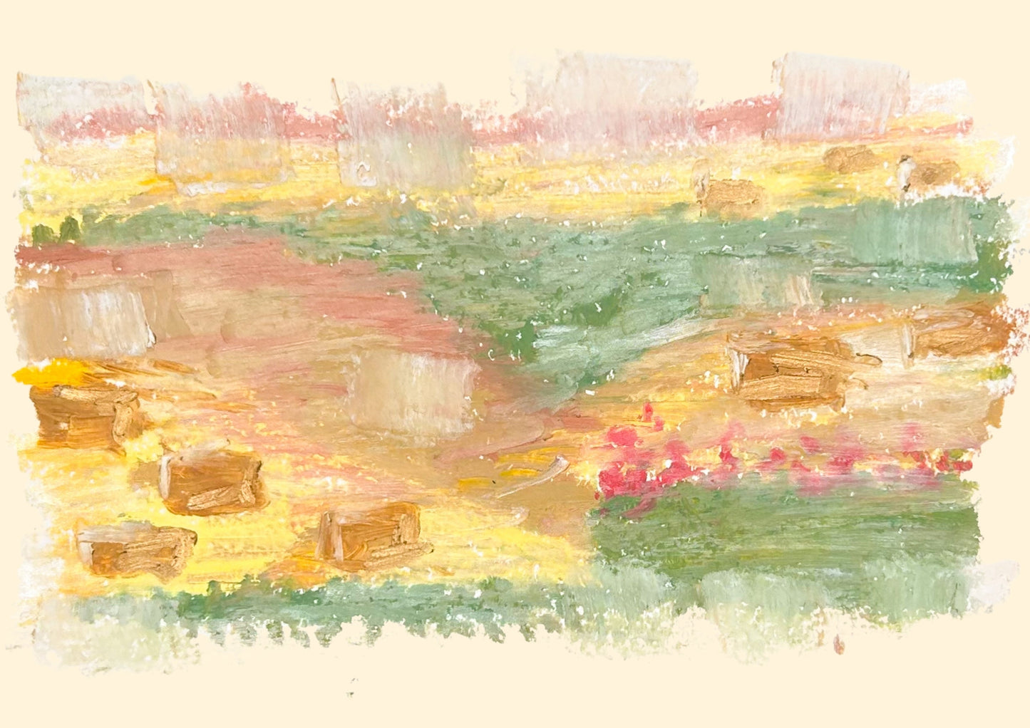 'Driving Past Hay Bales at Golden Hour' Print