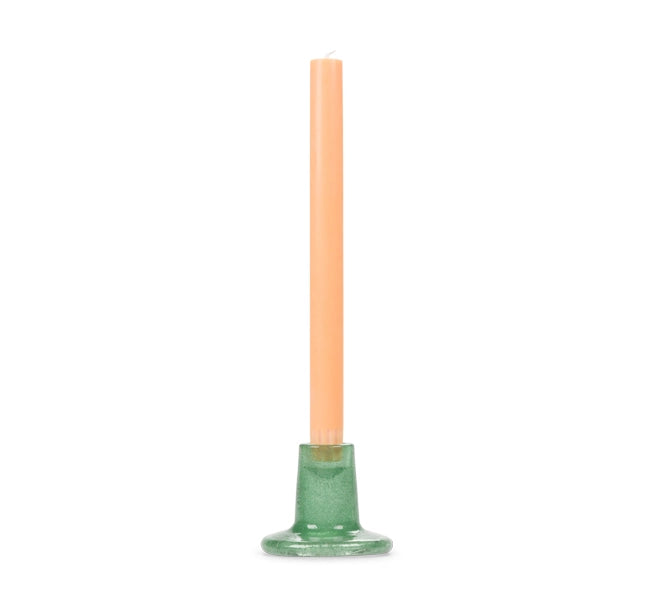 Glass Candle Holder - Jade Green