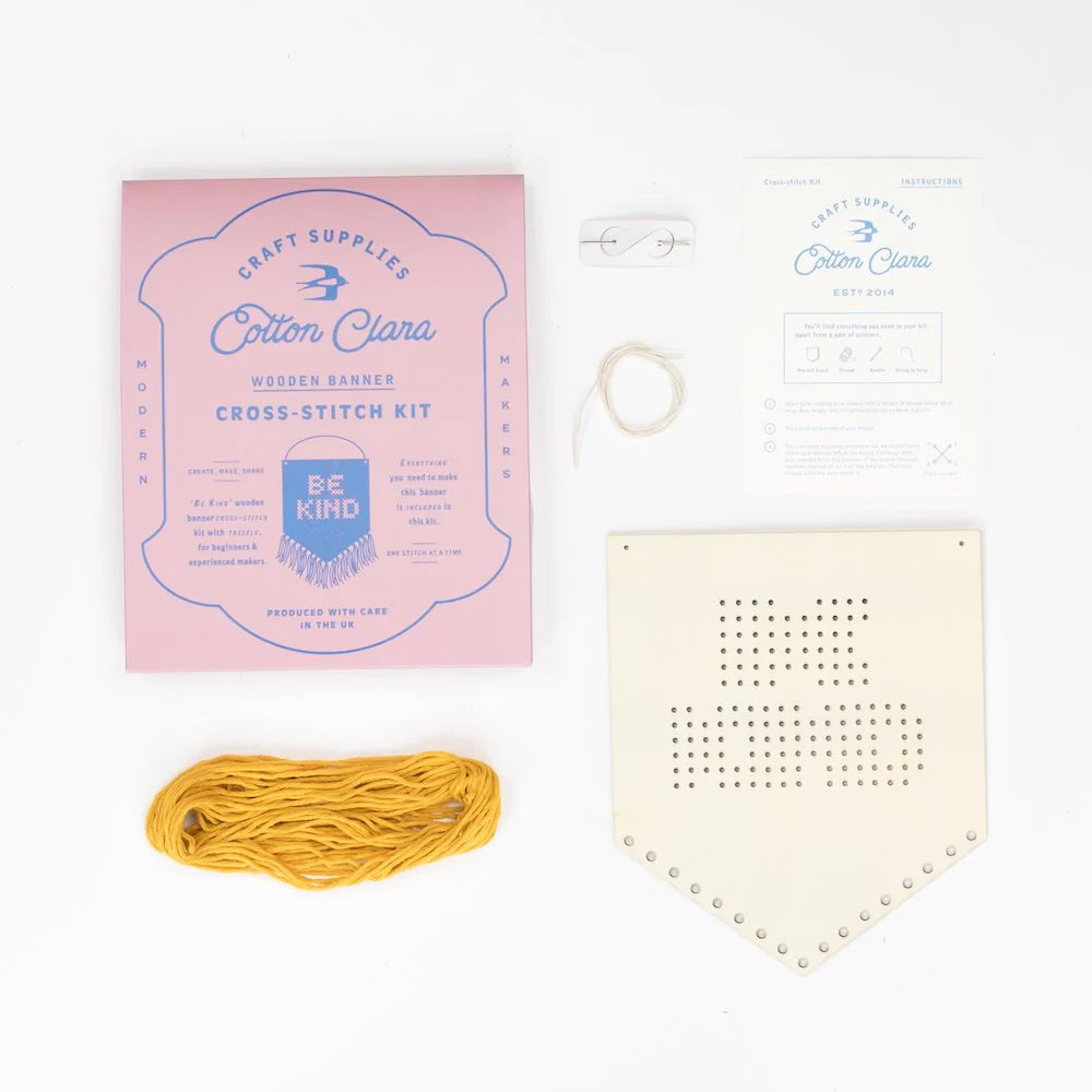 Be Kind Tassled Embroidered Board Kit - Coral
