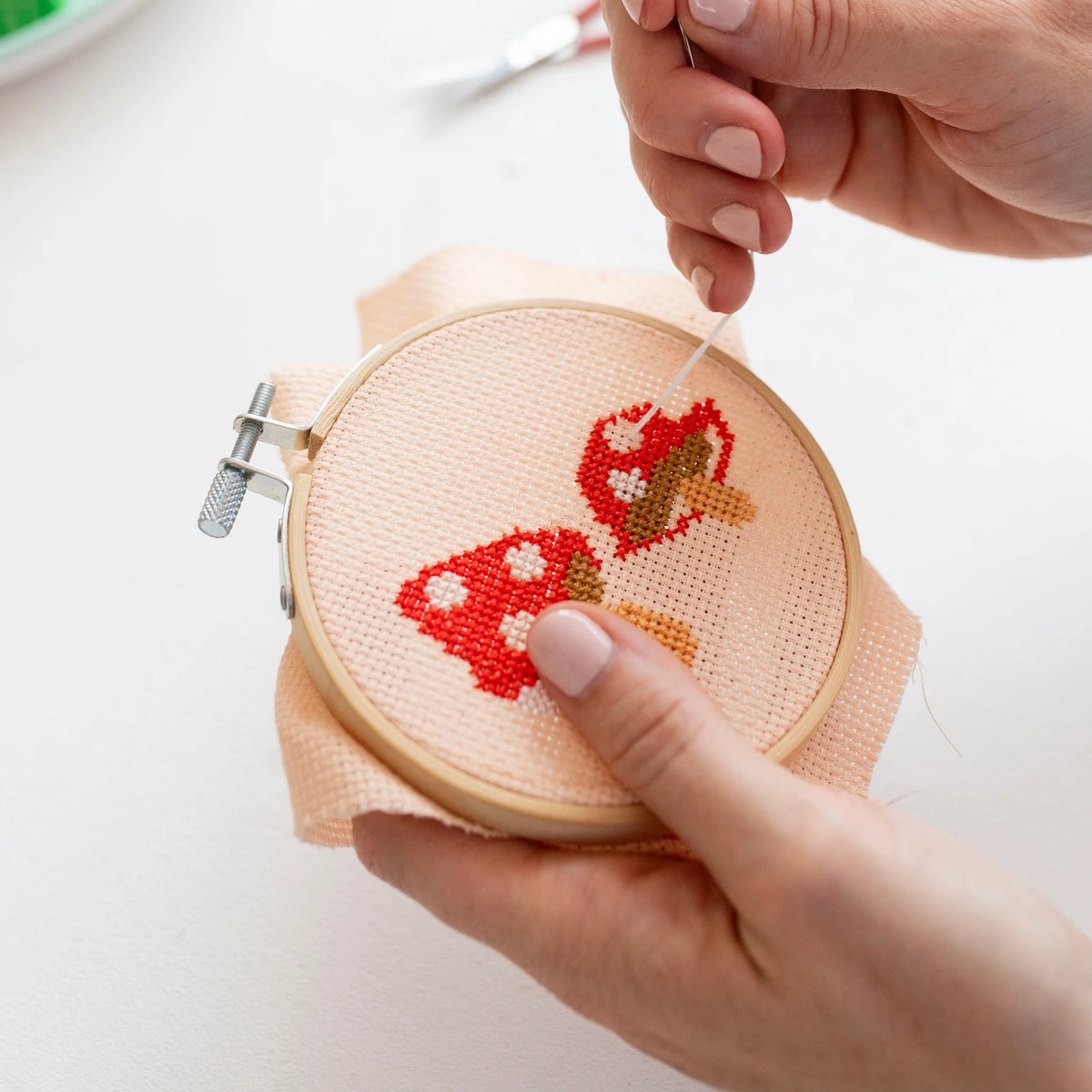 Toadstool Cross Stitch Set - Red