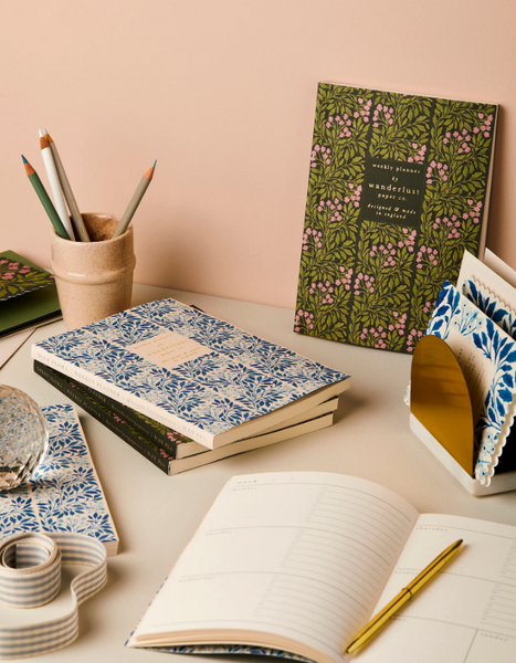 Blue Flora Weekly Planner