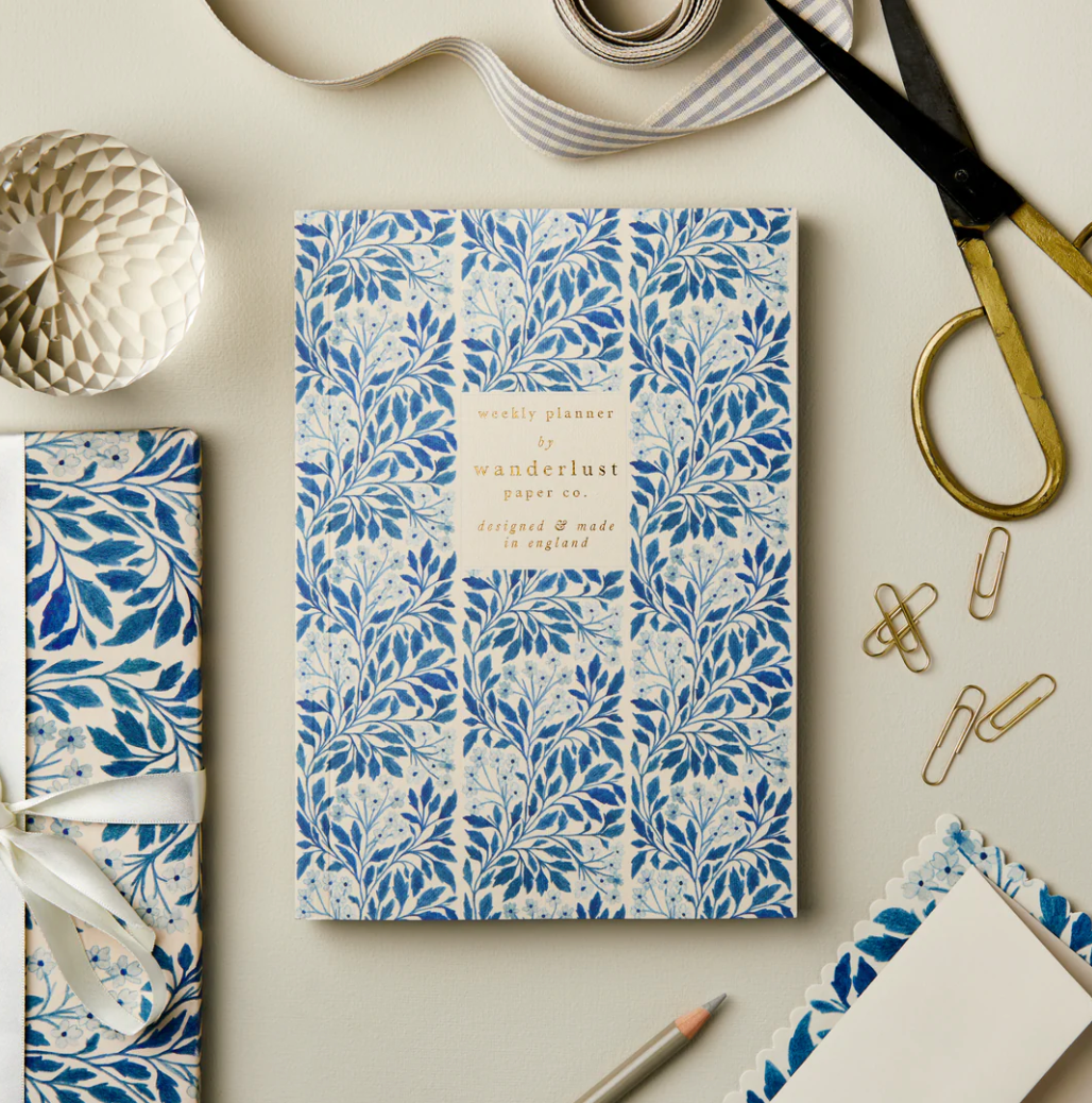 Blue Flora Weekly Planner