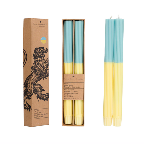 Eco Twist Candle - Powder Blue and Jasmine Yellow