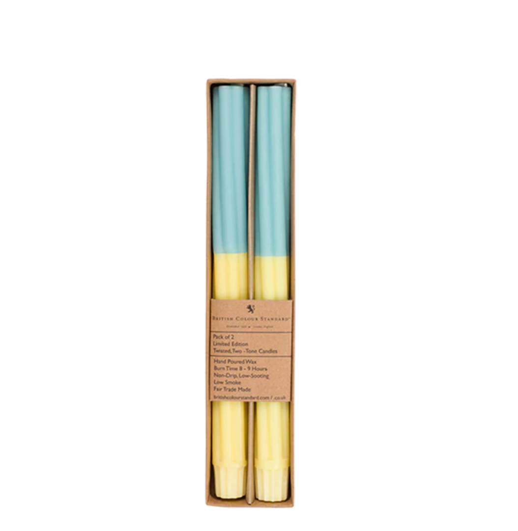 Eco Twist Candle - Powder Blue and Jasmine Yellow