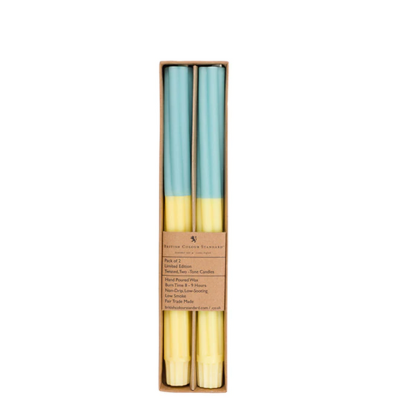 Eco Twist Candle - Powder Blue and Jasmine Yellow