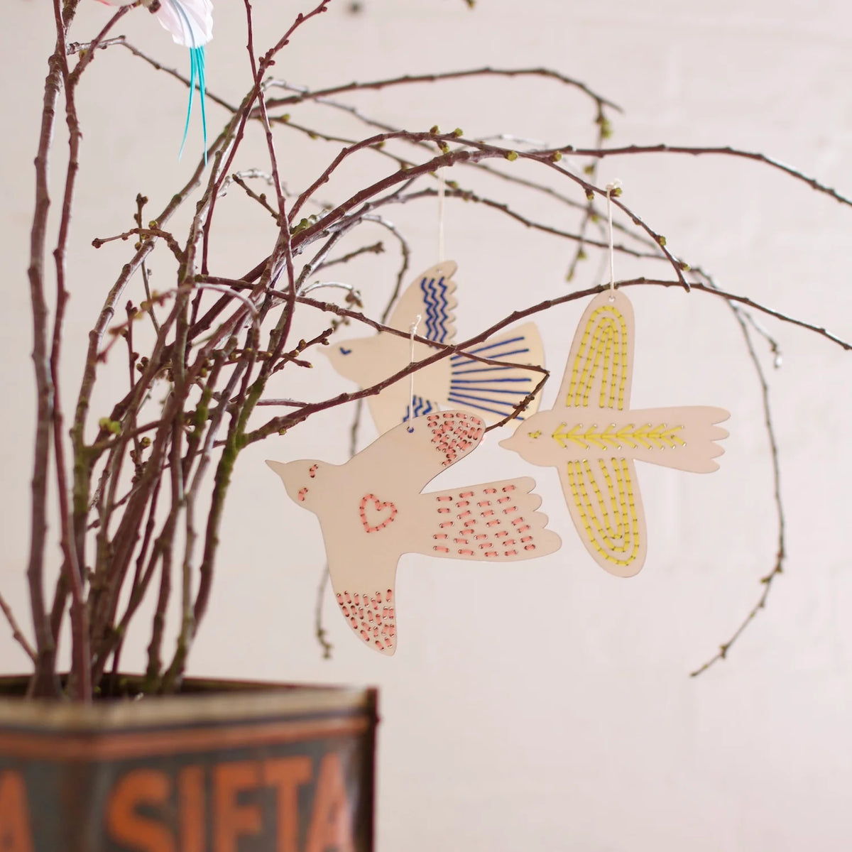 Wooden Bird Garland Embroidery Kit