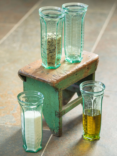 Tall Recycled Glass Measuring Jug