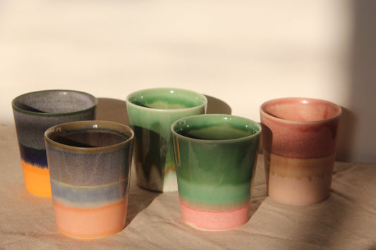 Handleless Mug - Rose and Setting Plaster Ombre