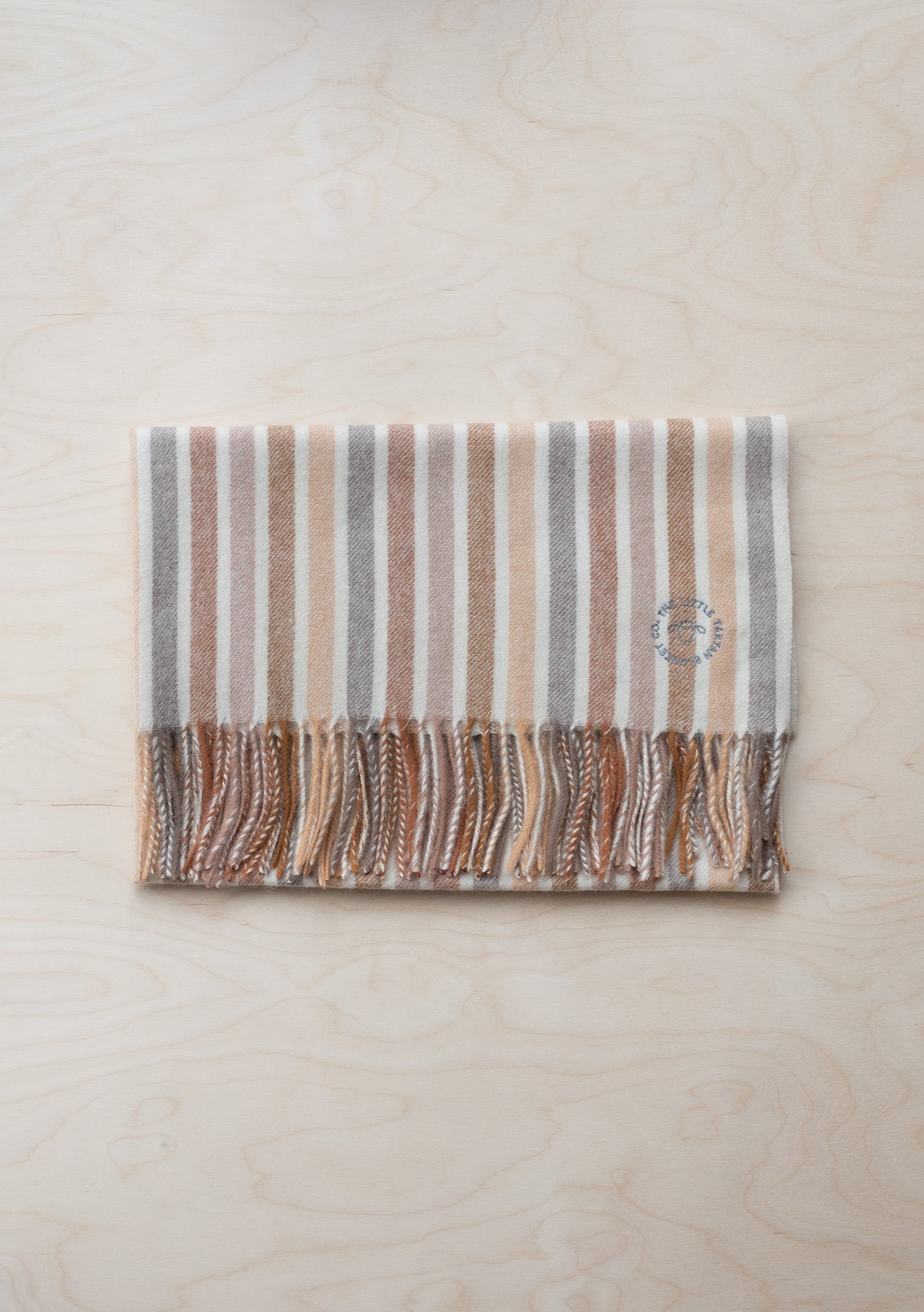 Super Soft Lambswool Baby Blanket in Neutral Stripe