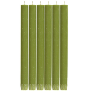 Set of Six Olive Green Candles