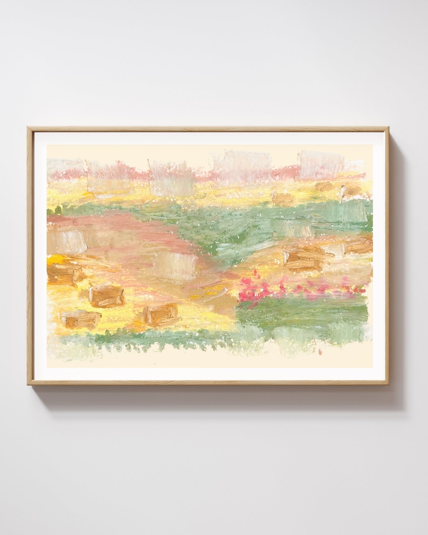 'Driving Past Hay Bales at Golden Hour' Print