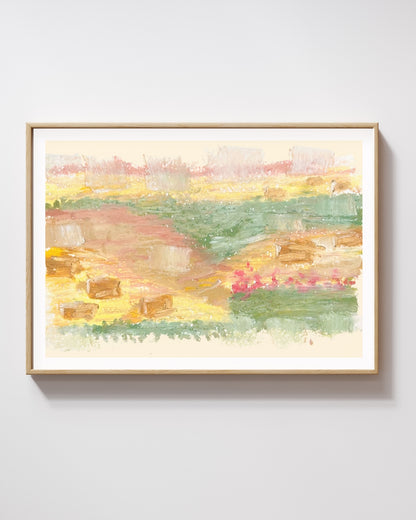 'Driving Past Hay Bales at Golden Hour' Print