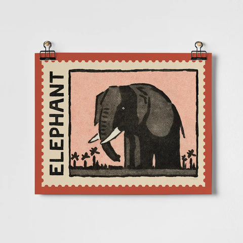 Elephant Vintage Fine Art Print