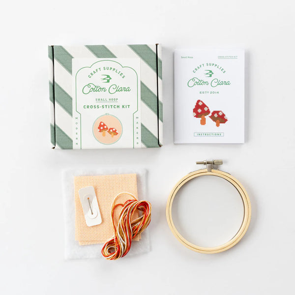 Toadstool Cross Stitch Set - Red