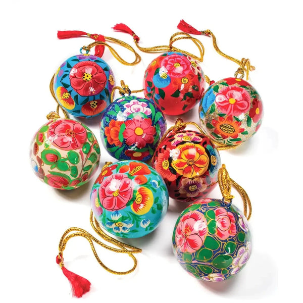 Hand Painted Mini Papier Mache Bauble - various