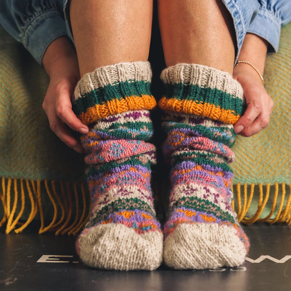 Spruce & Saffron Hand Knitted Fairisle Socks