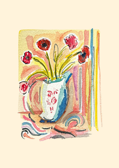 'Bloomsbury Jug of Flowers' Print