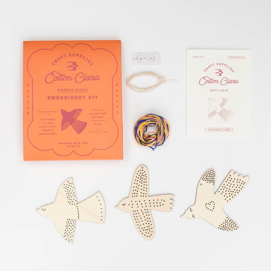 Wooden Bird Garland Embroidery Kit