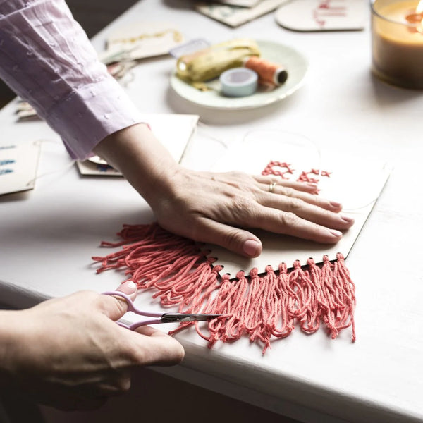 Be Kind Tassled Embroidered Board Kit - Coral