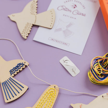 Wooden Bird Garland Embroidery Kit