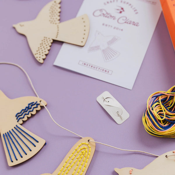 Wooden Bird Garland Embroidery Kit