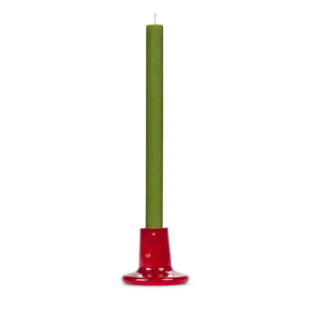 Glass Candle Holder - Guardsman Red