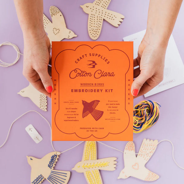 Wooden Bird Garland Embroidery Kit
