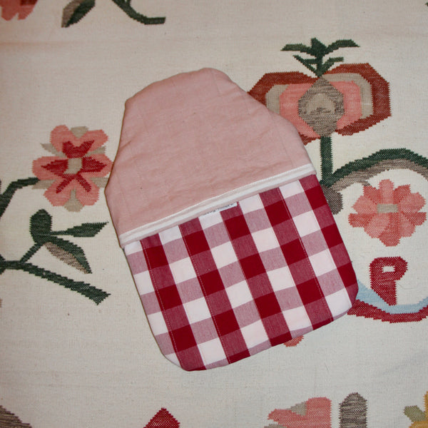 Patchwork Hot Water Bottle Cover - Gingham Check