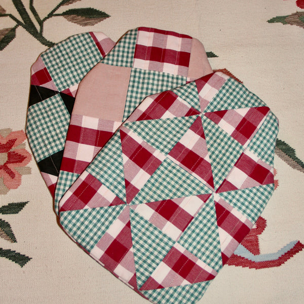 Patchwork Hot Water Bottle Cover - Gingham Green Check