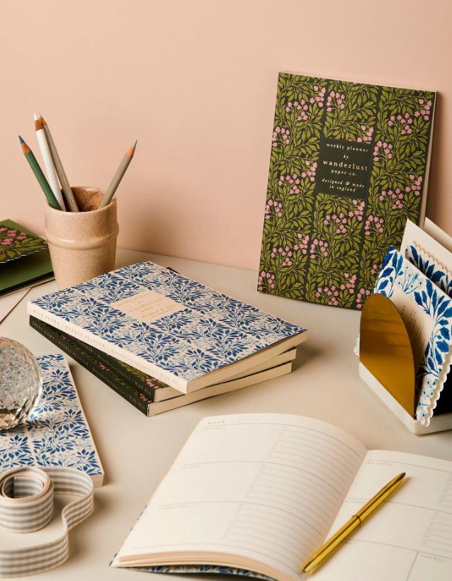 Blue Flora Weekly Planner