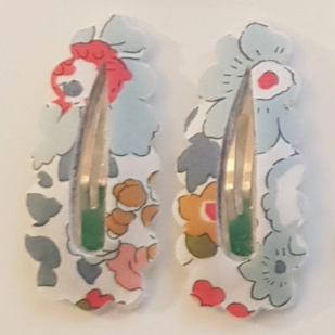 Liberty Fabric Hair Clips - Betsy Blue