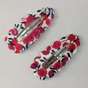 Liberty Fabric Hair Clips - Red Berries