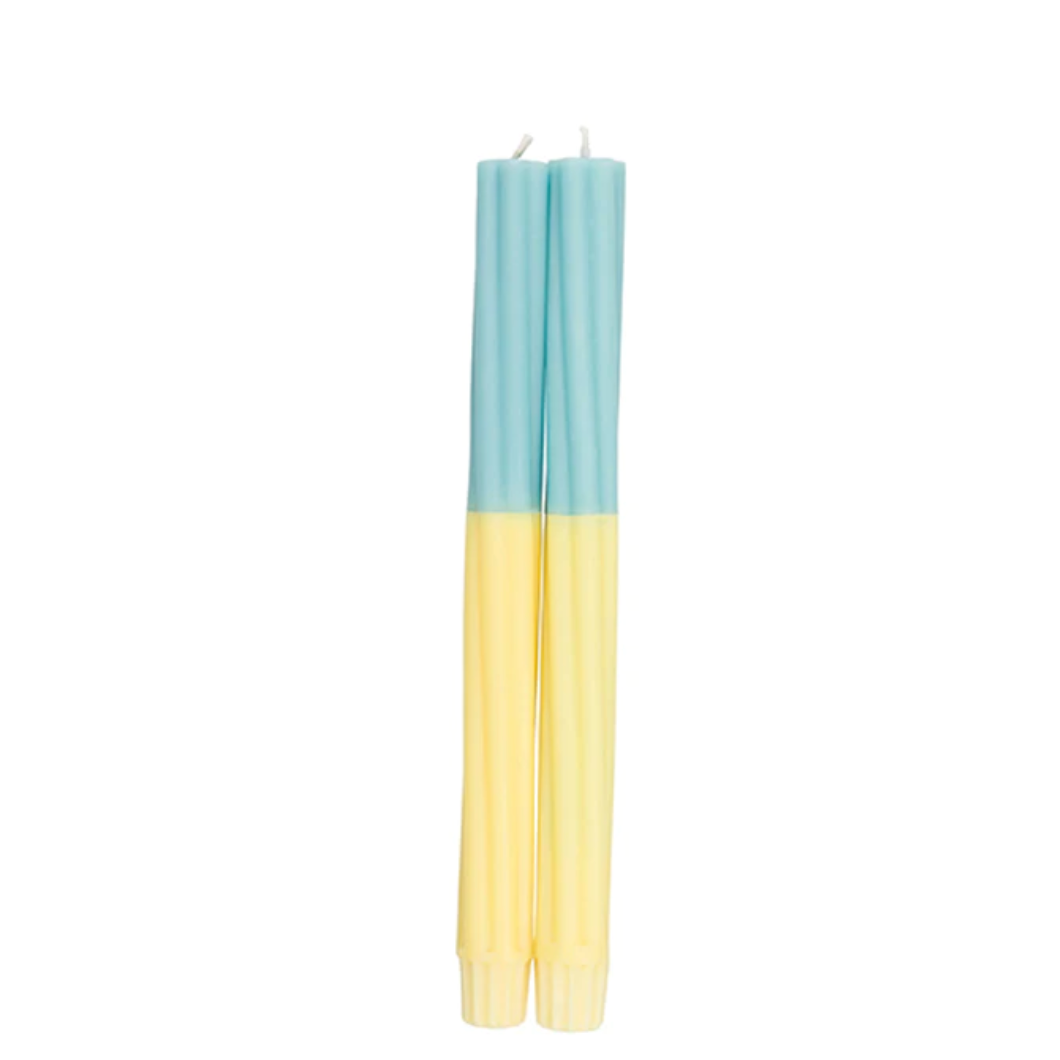 Eco Twist Candle - Powder Blue and Jasmine Yellow