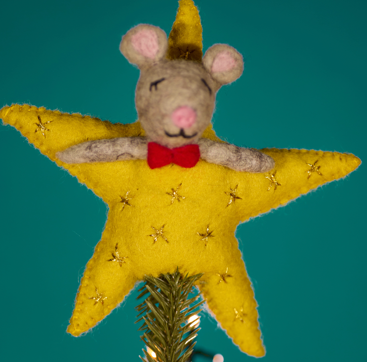 Felt Mouse Star Tree Topper