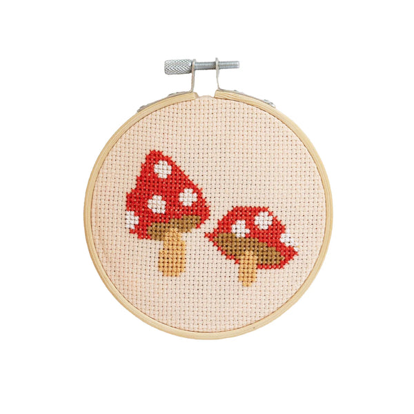 Toadstool Cross Stitch Set - Red