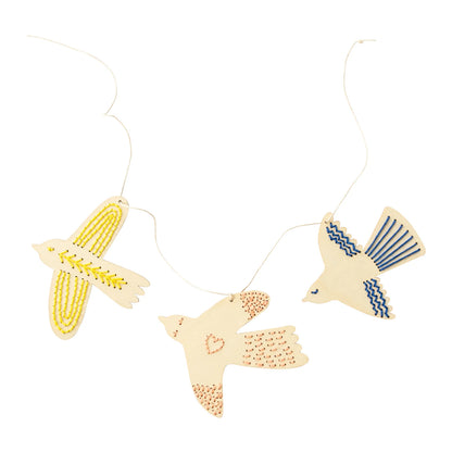 Wooden Bird Garland Embroidery Kit
