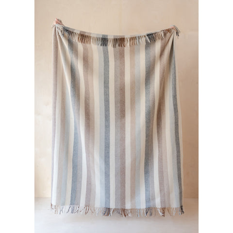 Recycled Wool Blanket in Neutral Stripe
