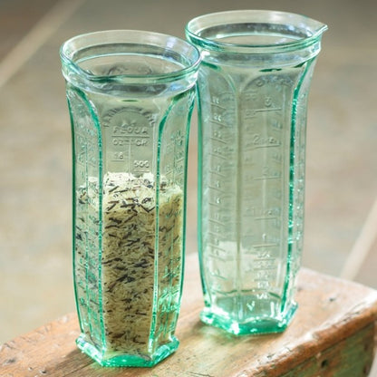 Tall Recycled Glass Measuring Jug