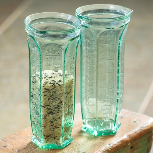 Tall Recycled Glass Measuring Jug