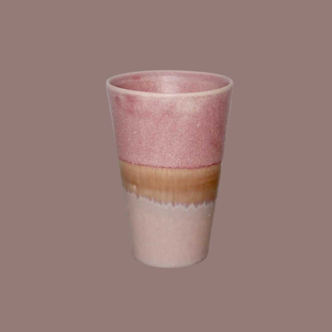 Vase / Tumbler - Rose and Setting Plaster Ombre