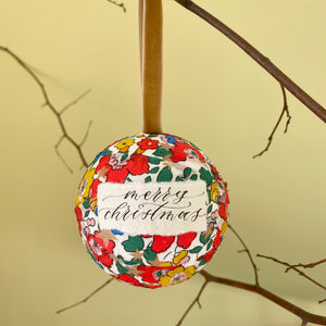 Liberty print fabric covered bauble - Betsy Star