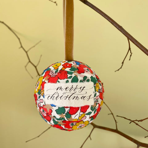 Liberty print fabric covered bauble - Betsy Star