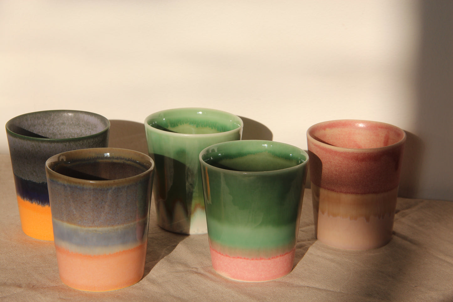 Handleless Mug - Denim, Cobalt & Tangerine Ombre