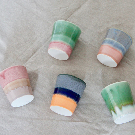 Handleless Mug - Denim, Cobalt & Tangerine Ombre