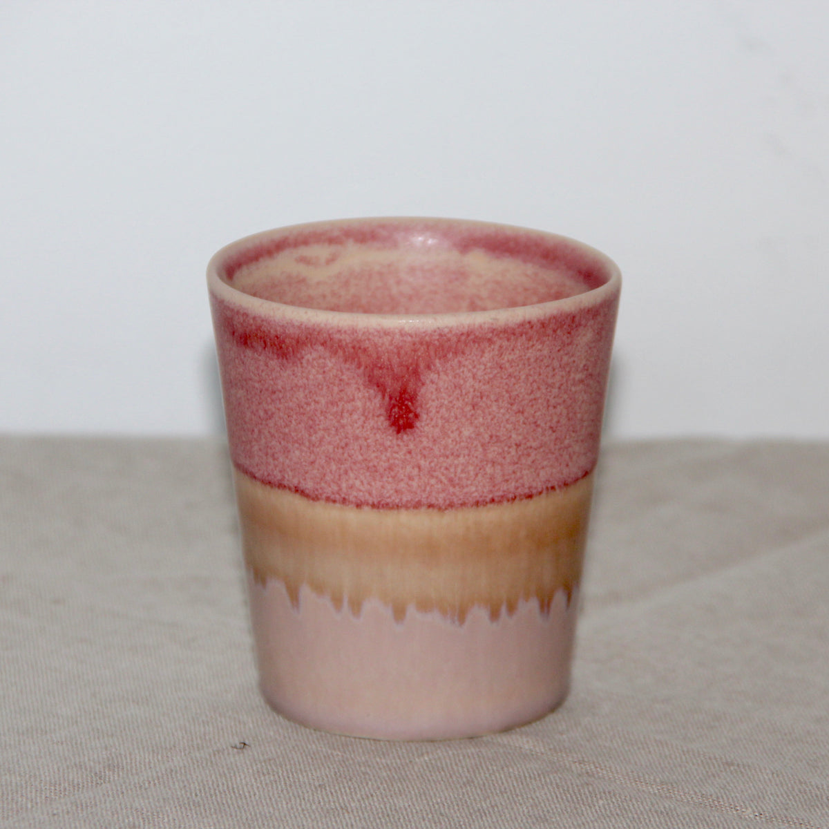 Handleless Mug - Rose and Setting Plaster Ombre