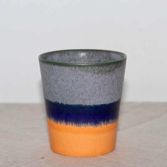 Handleless Mug - Denim, Cobalt & Tangerine Ombre