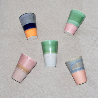 Vase / Tumbler - Denim, Cobalt & Tangerine Ombre