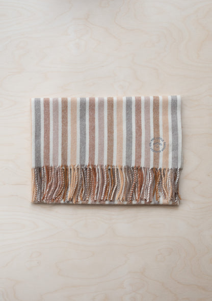 Super Soft Lambswool Baby Blanket in Neutral Stripe