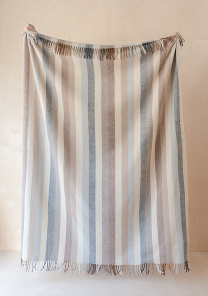 Recycled Wool Blanket in Neutral Stripe