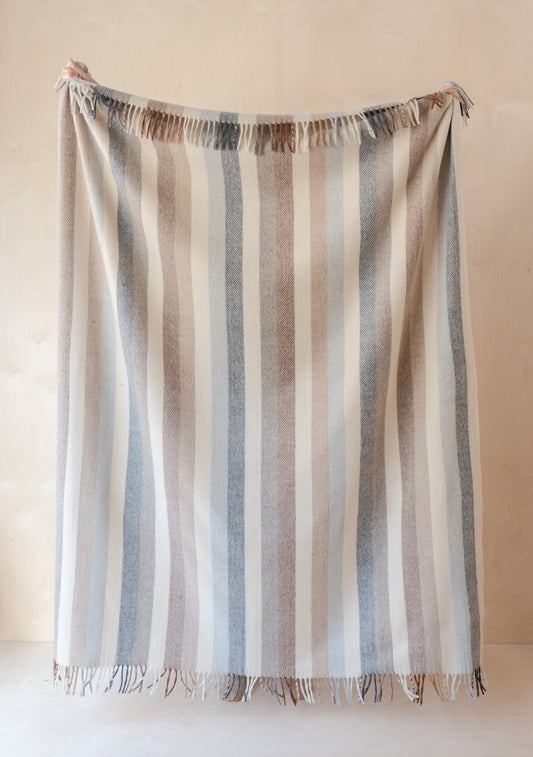 Recycled Wool Blanket in Neutral Stripe